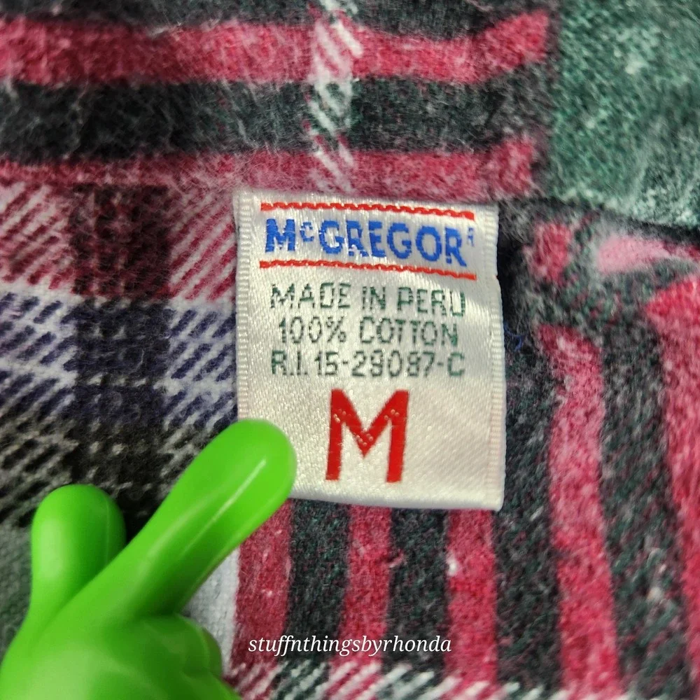 Vintage McGREGOR We Cover The Globe Denim Flannel Lined Winter Coat Size Medium